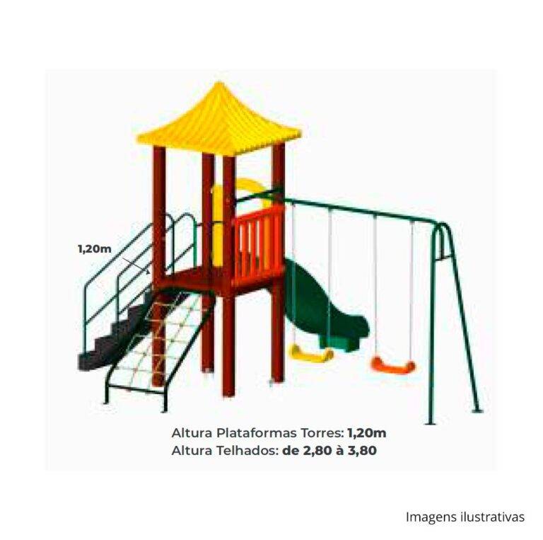 MP 0101 - Playground de Madeira Plástica - Brinquedos para Parquinhos - Playground Infantil - Brinquedos de Parque