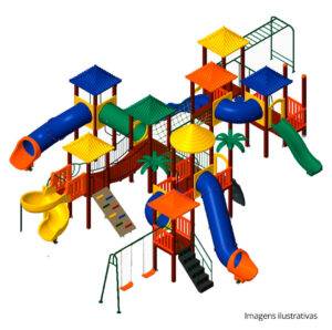 KMP 1101 - Playground de Madeira Plástica - Krenke - Brinquedos para Parquinhos - Playground Infantil - Brinquedos de Parque para Escolas, Condomínios, Brinquedoteca, Praças e Construtoras.