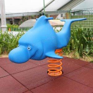 Brinquedos de Mola - Golfinho em Plástico Rotomoldado e Mola Galvanizada e Pintura Eletrostática, material reforçado que aumentará ainda o custo benefício. Playground de Ferro - Brinquedo de Parquinho - Brinquedos de Ferro em Condomínios, Escolas, Creches, Praças, Chácaras, Sítios e Mobiliário Urbano.