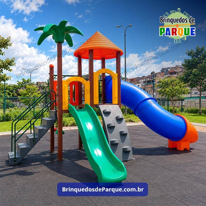 Parque 0201 - Playground Ecológico de Madeira Plástica - Brinquedos para Parquinhos - Playground Infantil - Brinquedos de Parque para Escolas, Condomínios, Brinquedoteca, Praças, Construtoras, Clubes, Hotéis - Brinquedão para Brinquedoteca