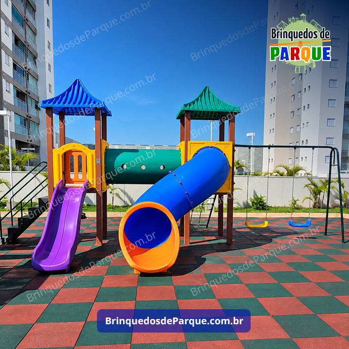 Parque 0202 - Playground Ecológico de Madeira Plástica - Brinquedos para Parquinhos - Playground Infantil - Brinquedos de Parque para Escolas, Condomínios, Praças, Construtoras, Clubes, Hotéis, Brinquedão para Brinquedoteca
