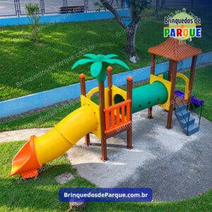 Parque 0208 - Playground Ecológico de Madeira Plástica - Brinquedos para Parquinhos - Playground Infantil - Brinquedos de Parque para Escolas, Condomínios, Praças, Construtoras, Clubes, Hotéis, Brinquedão para Brinquedoteca