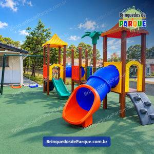 Parque 0305 - Playground Ecológico de Madeira Plástica - Brinquedos para Parquinhos - Playground Infantil - Brinquedos de Parque para Escolas, Condomínios, Praças, Construtoras, Clubes, Hotéis, Brinquedão para Brinquedoteca