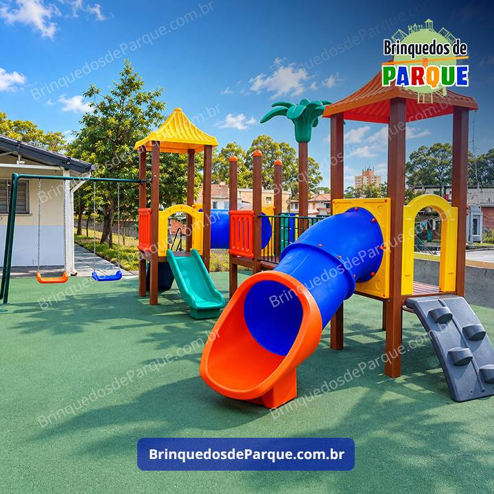 Parque 0305 - Playground Ecológico de Madeira Plástica - Brinquedos para Parquinhos - Playground Infantil - Brinquedos de Parque para Escolas, Condomínios, Praças, Construtoras, Clubes, Hotéis, Brinquedão para Brinquedoteca
